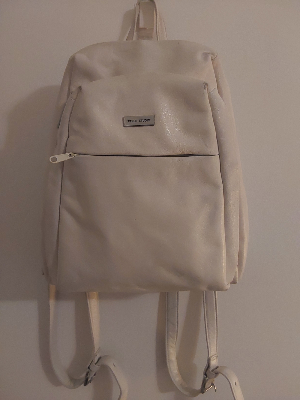 Pelle Studio White Leather Backpack